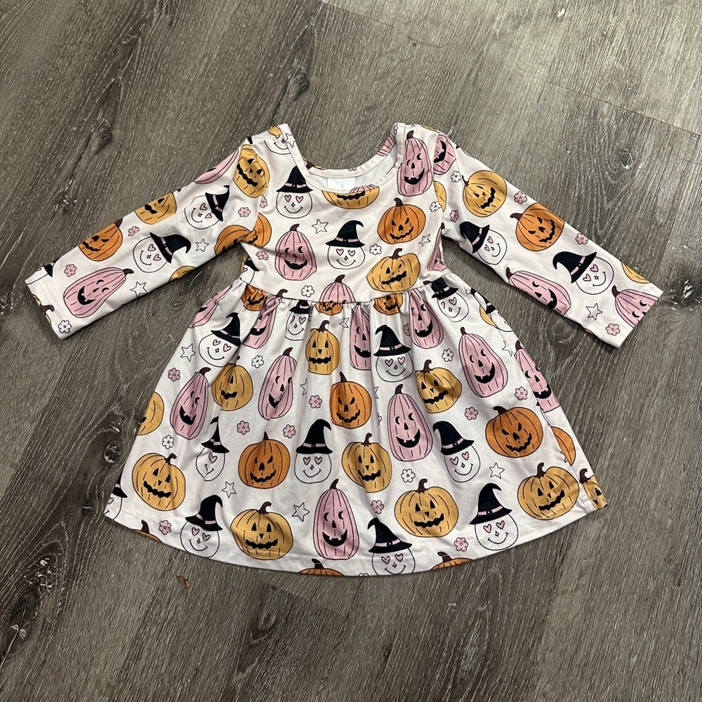 Girls pumpkin Halloween dress boutique
